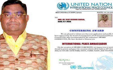 डॉ. विजय किशोर बंसल ने समाज सेवा के क्षेत्र में वर्ल्ड बुक ऑफ रिकार्ड में किया नाम दर्ज