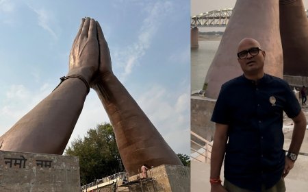 विश्व प्रसिध्द मूर्तिकार नरेश कुमावत ने फिर से बढ़ाई बनारस के नमो घाट की खूबसूरती